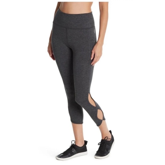 Free People Pants - Free People | FP Movement gray cropped high rise cutout leg skinny leggings